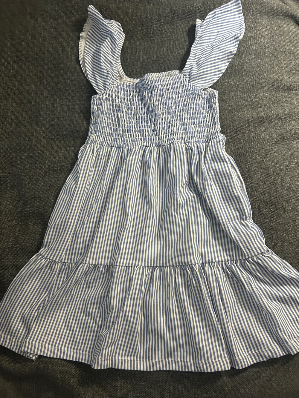 Old Navy Blue & White Striped Smocked Sundress